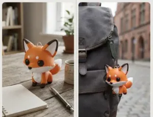 Cute Multicolor Chibi Fox Keychain & Toy