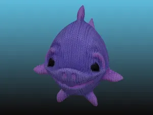 Cute Knitted Baby Shark And Fish