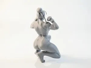 Strong Babe Female Fitness Figurine 3D Printable