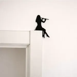 Female Flute player Silhouette Door Frame Decor