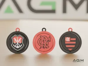 Flamengo - Print-in-Place Swivel Keychain (3 Crests)