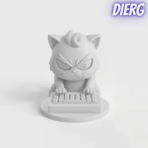 Cat Typing Angrily on Mini Keyboard Meme Model