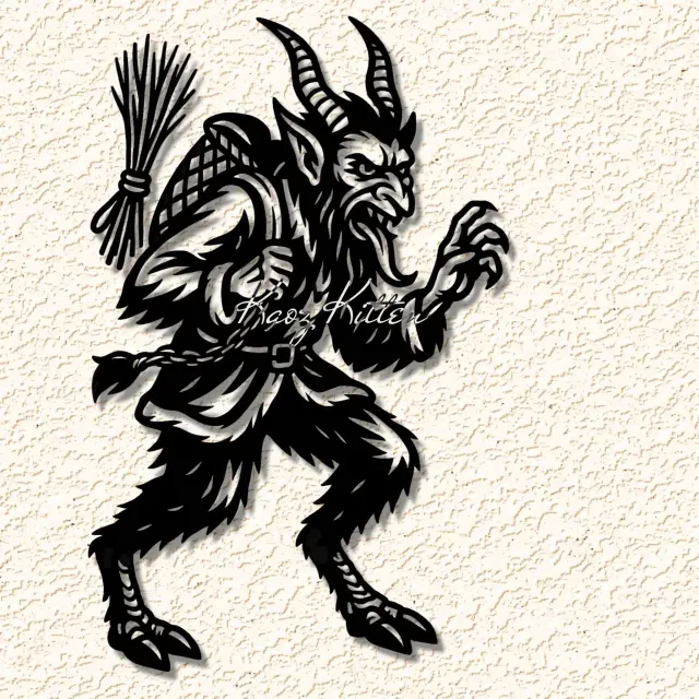 evil santa krampus for bad kids wall art home decor