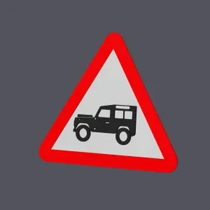 Land Rover Defender Warning - Traffic Sign - Wall Art