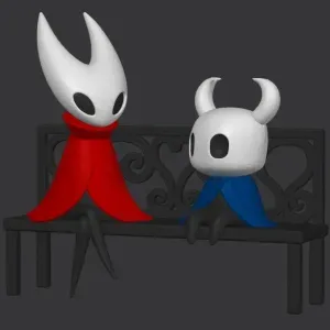 Hornet and Ghost from Hollow Knight