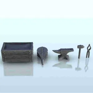 Blacksmith shop interior - miniatures warhammer terrain scene