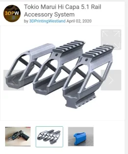 Tokio Marui Hi Capa 5.1 Rail Accessory System
by 3DPrintingW