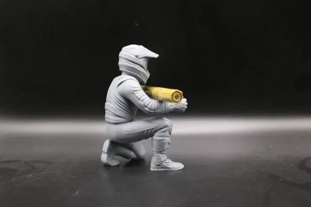 Motocross Rider Pen Holder Kneeling Figure — Image 3 of 6