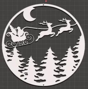 sign santa in flight decoration