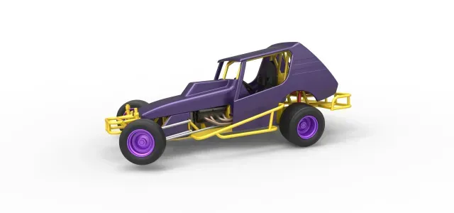 Vintage Northeast Dirt Modified stock car while turning 1:25 — Фото 3 из 9