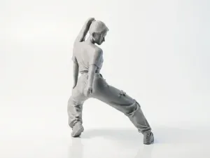Dancer 2 Dynamic Pose Female Figurine 3D Printable