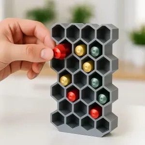 Hexagonal Nespresso Capsule Holder – 25 Capsules