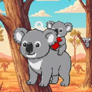 Koala and son: Fathers day keychain