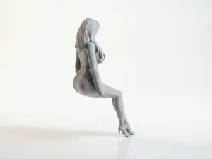 Sat Office Girl Figurine Female Figure 3D Printable