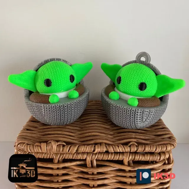 KNITTED GROGU / BABY YODA FIGURINE AND ORNAMENT - MULTI PART — Image 4 of 9