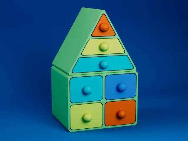 Kids Modular House Storage Drawers | Square & Triangle — Image 2 of 9