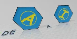 Coaster with letter of the alphabet from A to I