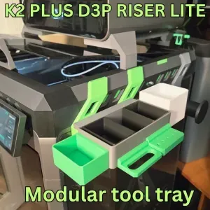 Modular tool tray for K2 Plus D3P riser LITE