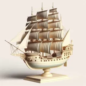 3173 Pirate Sailing Ship with Cannons Style Minimalist stl