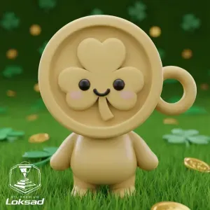 St. Patrick's Day clover coin keychain