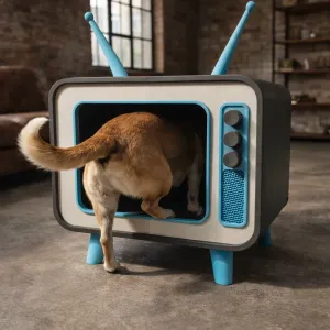 Super cool pet house for cat, rabbit, or dog / Old TV Style!
