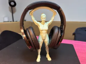 Female Weightlifter Headphone Stand