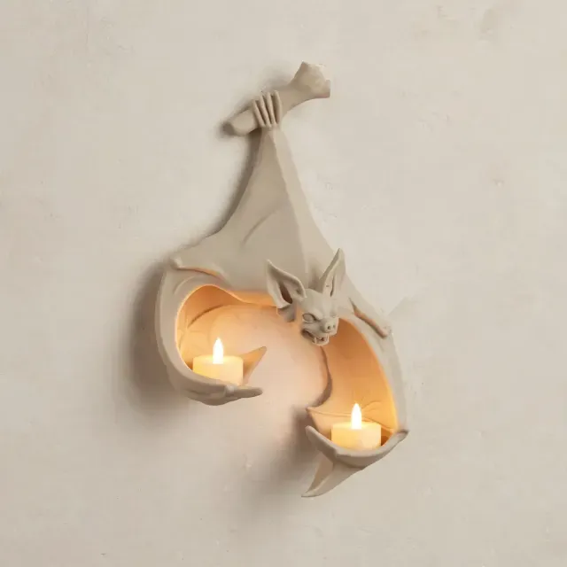 Hanging Bat Candle Holder, Halloween Wall Decor, Spooky — Фото 2 из 9