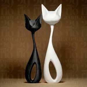 Two Modern Cats Figurines