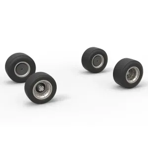 Wheel set of Vintage Asphalt Supermodified V2 Scale 1:25