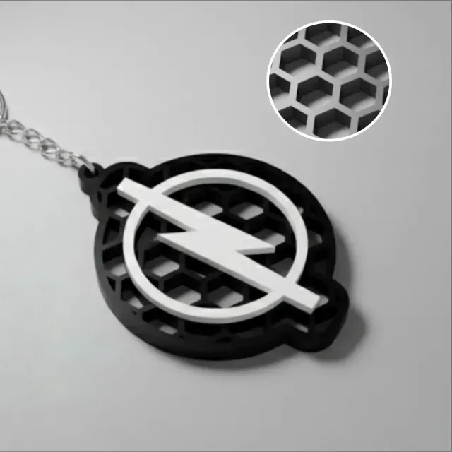 Opel logo honeycomb keychain
