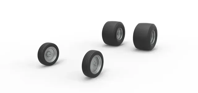 Wheel Set of Vintage Funny Car Scale 1:25 — Фото 3 из 9