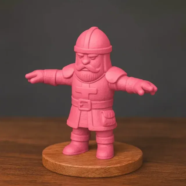 Dwarf Warrior – Stylized Medieval Soldier | 3D Printable
