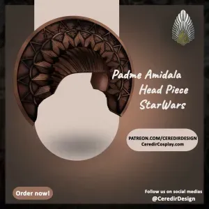 Padme Amidala Refugee Head piece Star Wars 3D DIGITAL DL