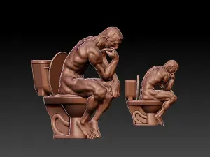 THE THINKER - TOILET EDITION STATUE - DECOR