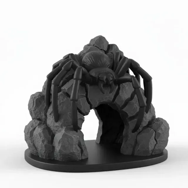 Cursed Spider Cave Entrance – Gothic Horror Aquarium Decor