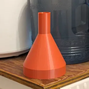 Gallon "milk" jug funnel for filling without spilling