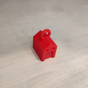 Miniature dog house keychain