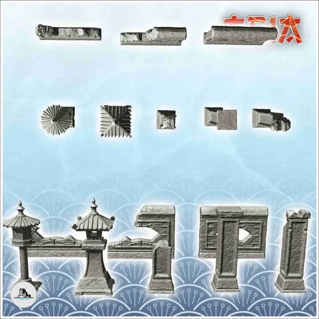 Asian Outdoor Decoration Set (6) - Asian Scenery Terrain War — Фото 2 из 9