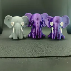 Chibi Plush Elephant Toy - Multicolor Multiparts