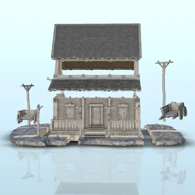 House with stone fireplace - Terrain scenery Old West — Фото 3 из 9