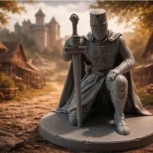 Kneeling knight templar