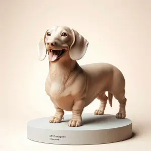 3729 Laughing Dachshund 3D-Printed Ivory-Style Statue STL