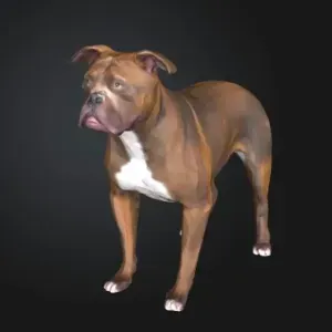 Pitbull dog figurine