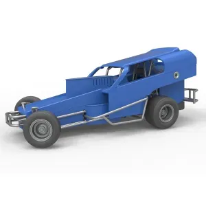 Vintage Dirt Modified stock car Version 2 while turning 1:25