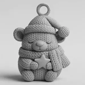 Christmas Knitted 🎁 Polar Bear Ornament Winter Hug ❄️