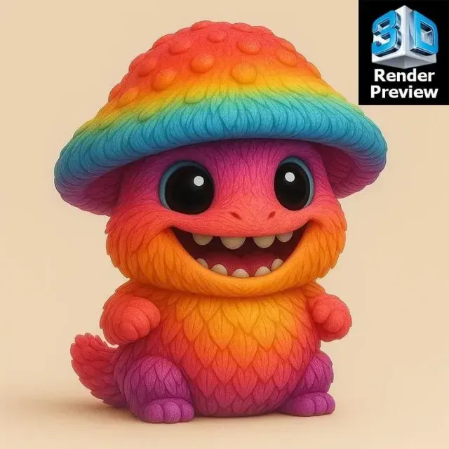 Cute Rainbow Monsters 5-in-1 STL Bundle – Adorable Fantasy C — Image 6 of 9
