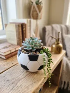 Soccer Ball Planter / Soccer Ball Pot / Succulent Cactus Pot