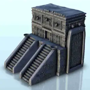 Mesoamerican temple with double stairs 18 - miniatures warha
