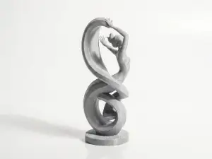 Spiral Lady Sculpture Elegant Figure 3D Printable