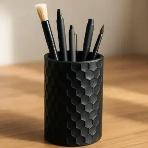 Honeycomb Pen Holder — Geometric Desk Organizer
